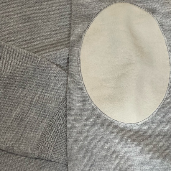 ❌SOLD❌ Authentic Louis Vuitton Gray Wool Silk Knit Sweater w/Elbow Patches - Picture 8 of 9
